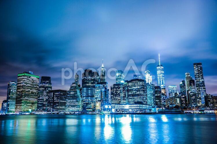 Night view of New York / Manhattan 11, america, united states of america, the americas, JPG